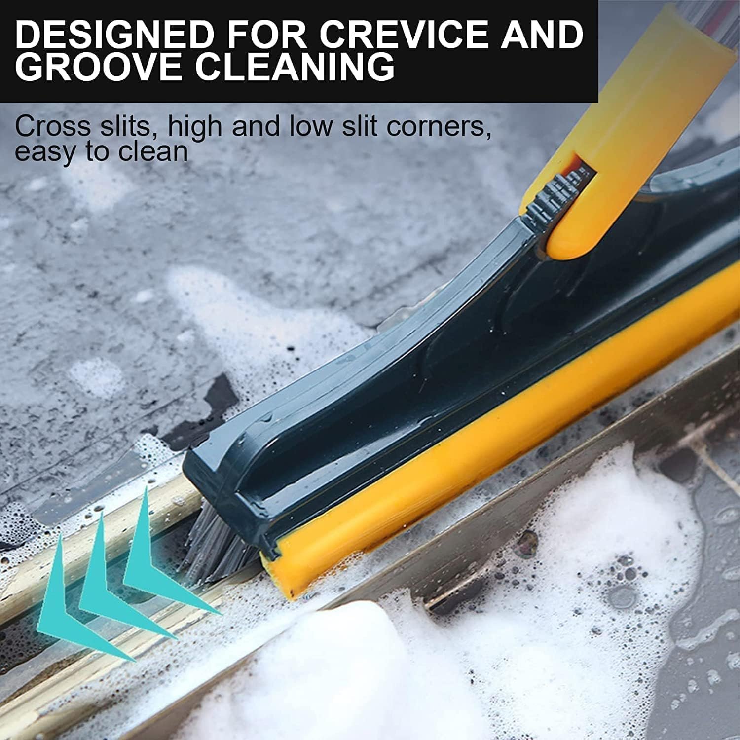 3-in-1 Toilet & Tile Cleaning Brush with Wiper – 120° Rotating Floor Scrub Brush with Long Handle for Bathroom, Kitchen & Home – Multipurpose Bathroom Cleaner Brush (Pack of 1) (3in 1)