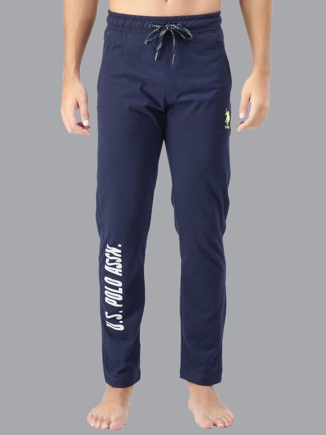Buy U.S. Polo Assn. Men Navy Blue Solid Straight Fit Lounge Pants -  - Apparel for Men