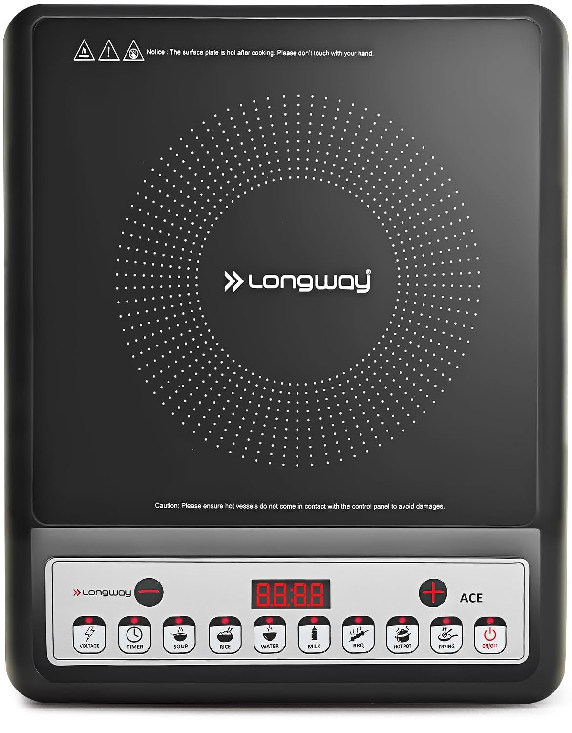 Longway Ace IC 2000 W Induction Cooktop (Black, Push Button)