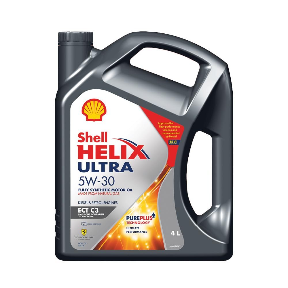Shell Helix Ultra 5W-30 Fully Synthetic Motor Oil for Diesel and Gasoline Engines (4 L)