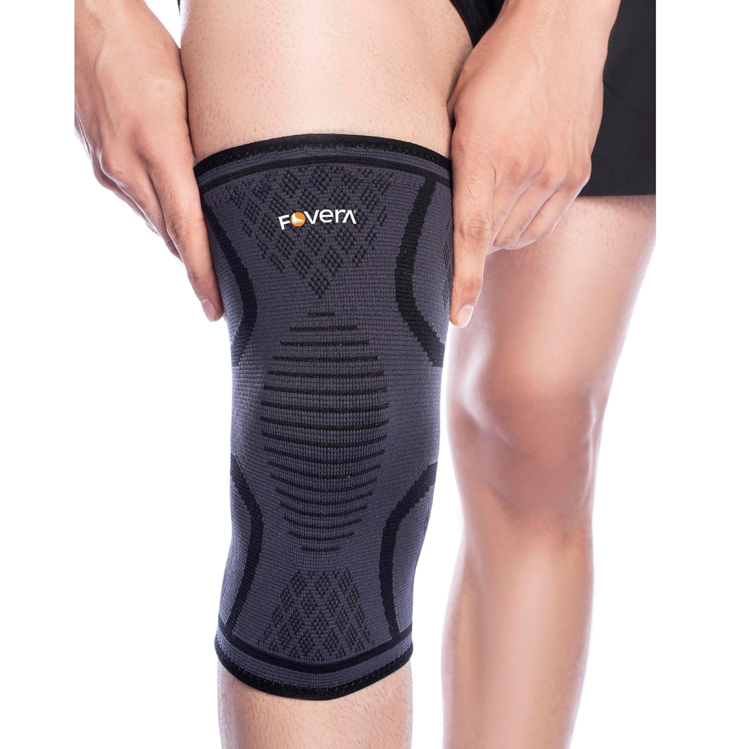 FOVERA Sports Knee Cap Compression Support, Knee Guard for Gym, Running, Cycling, Sports, Jogging, Workout & Pain Relief for Men & Women (Size - S, 1 Pair)