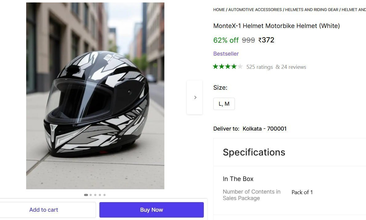 MonteX-1 Helmet Motorbike Helmet Price in India - Buy MonteX-1 Helmet Motorbike Helmet online at Shopsy.in
