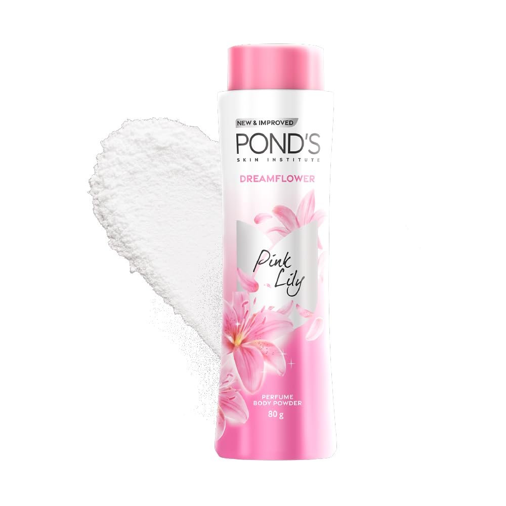 POND'S Dreamflower Fragrant Talc Powder with Vitamin B3, Pack of 1, 80gm