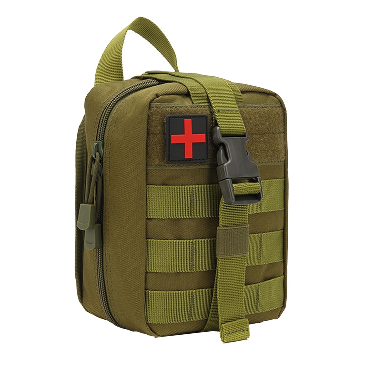 Kraptick Medical Molle Pouch | Tactical First Aid Kit Bag | Military Emergency Medical Pouch | Waterproof & Durable Trauma Kit | Compact Molle Medic Bag for Outdoor, Camping & Survival (Army G