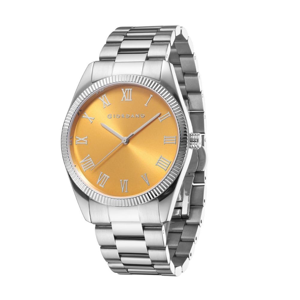 Giordano Analog Watch for Men with Round Dial, Roman Numeric Indices and Stainless Steel Strap - GZ-50112