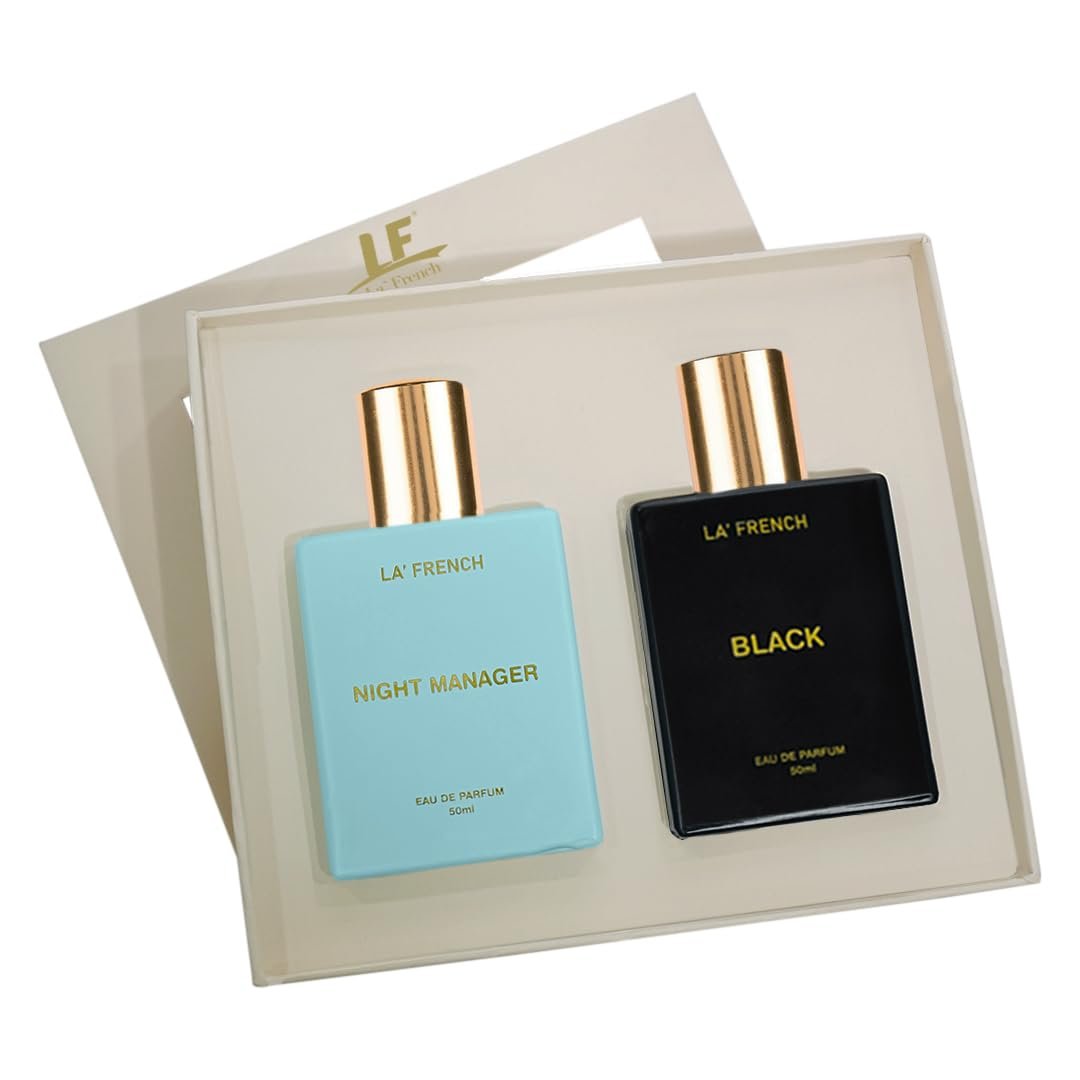 La French Night Manager & Black Perfume Gift Set Combo (2 x 50ml) | Premium Unisex Perfume | Long-Lasting, Intense & Sophisticated Scents | Perfect for Special Occasions