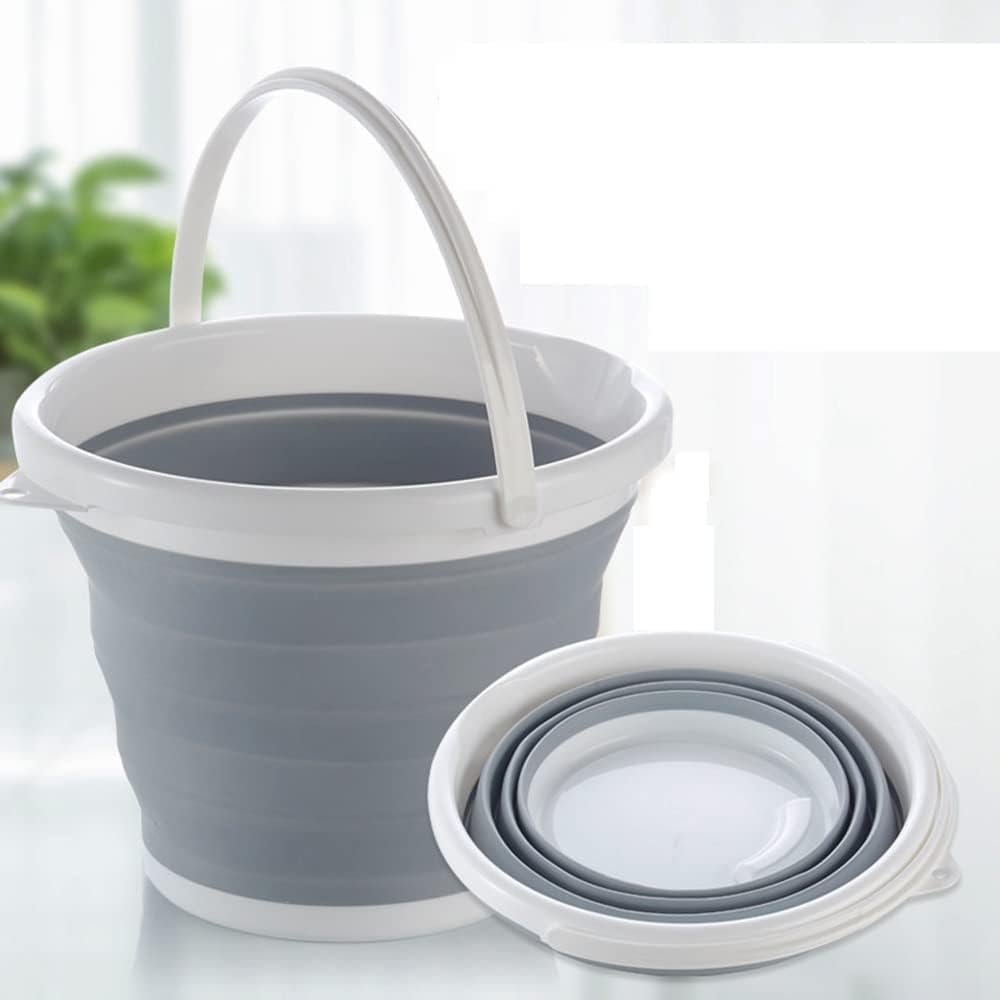 Foldable Silicone Bucket 5L, Collapsible Water Bucket for Car Wash, Camping & Travel, Space Saving Folding Plastic Bucket for Home & Outdoor Use