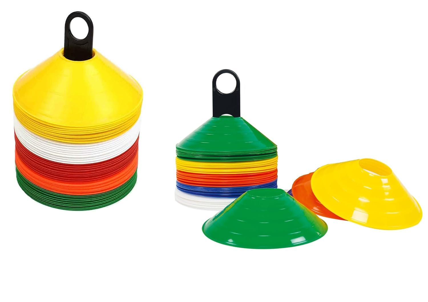 Protoner Sports Training Disc Cones, Multicolour Ground Markers, Set of 50-10 Options, Agility Training Equipment (Set of 10 pcs)
