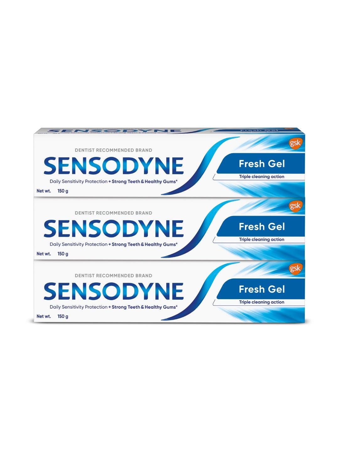 Buy Sensodyne Set Of 3 Fresh Gel Toothpaste For Daily Sensitivity Protection   150g Each -  - Personal Care for Unisex