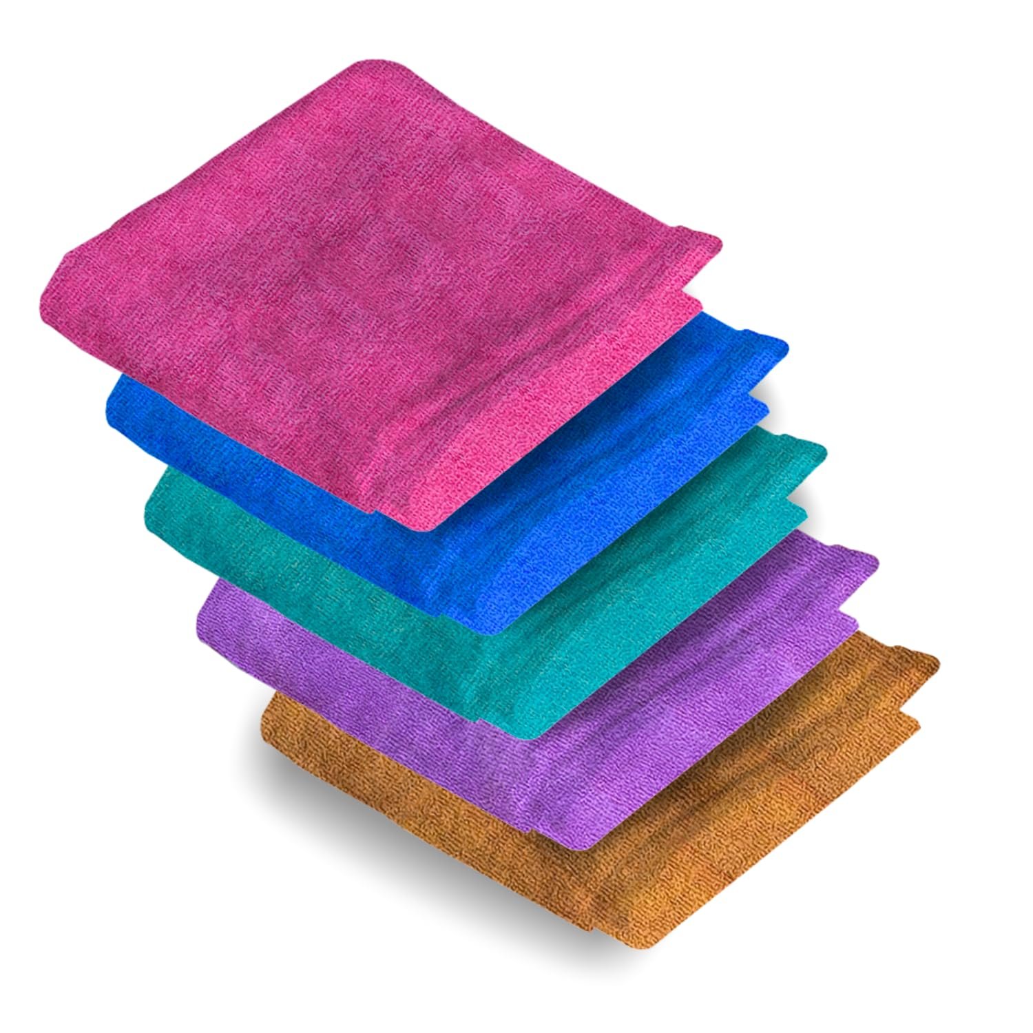 Bath Towel | Face Towels Set of 5 | 200 GSM | Ultra Soft, Absorbent, & Quick Dry Towels for Facewash, Gym, Travel | Suitable for Sensitive/Acne Prone Skin | Microfiber Towel for Face