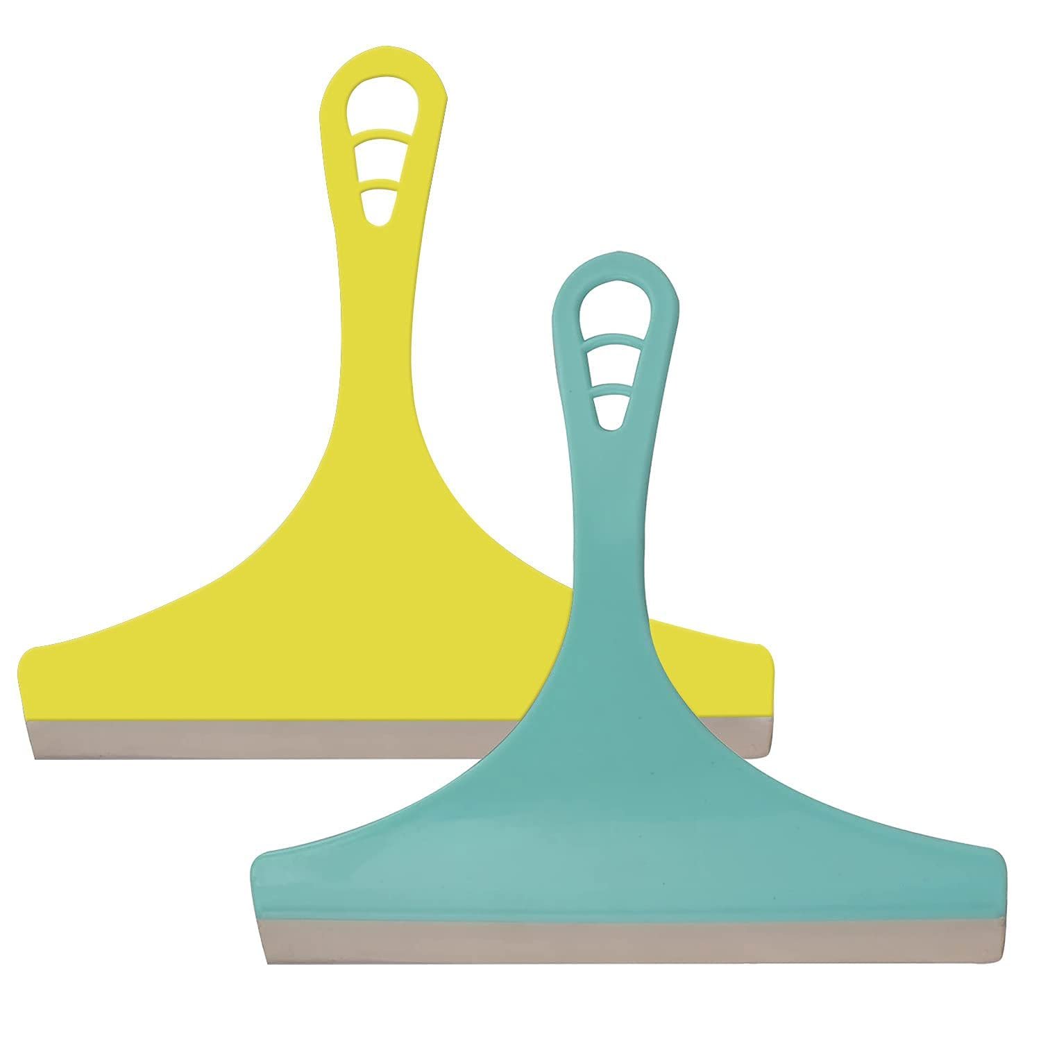 Pivalo Kitchen Platform & Glass Squeegee Wiper All-Purpose Cleaning Windows Car Windshield Bathroom Mirrors Table Cleaner (Set of 2, Random Colours)