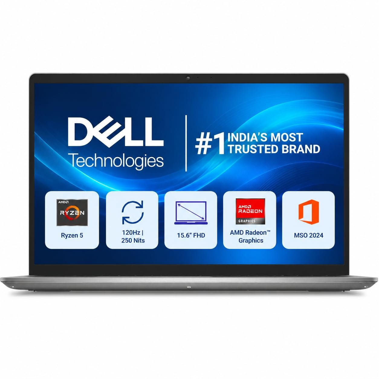 Dell 15 (Previously Inspiron), AMD Ryzen 5-7530U, 16GB RAM, 512GB SSD, FHD IPS, 15.6"/39.62cm, Win 11, MSO 2024, Platinum Silver, 1.67kg,Standard Keyboard, 12 Month McAfee, Thin & Light, Lapto