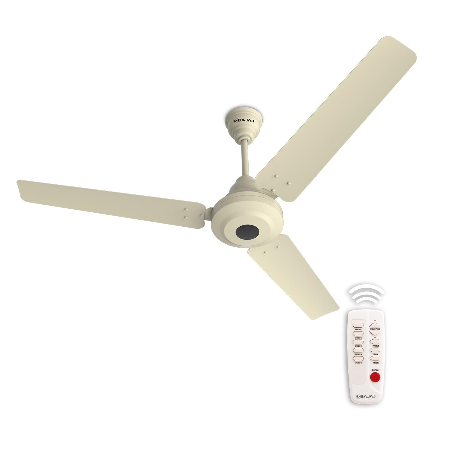 Bajaj Energos 12DC5R 1200MM Silent BLDC Ceiling Fan | 5-Stars Rated Ceiling Fans for Home | Remote Control | Upto 65% Energy Saving | High Speed | Silent Operation | 2-Yrs Warranty 【Matt Ivory】