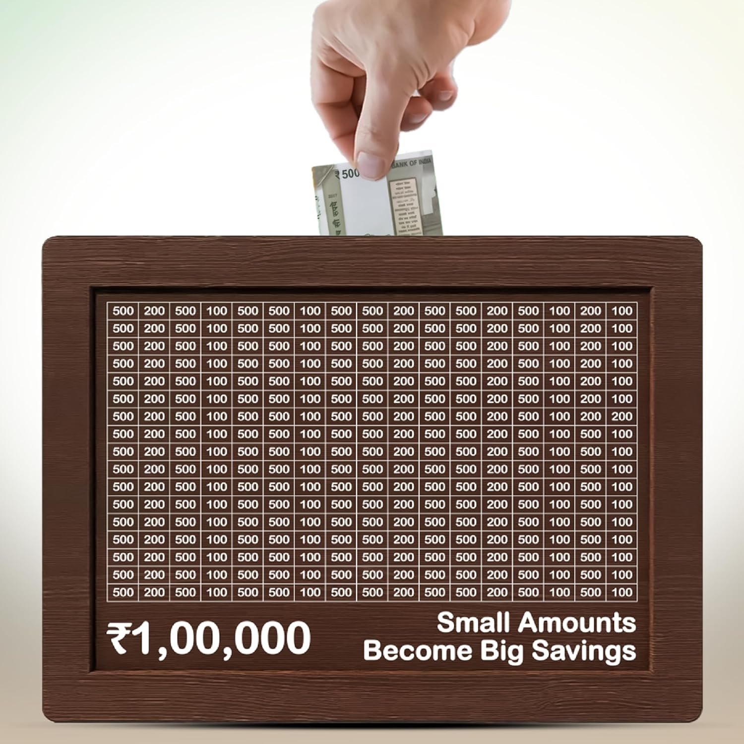 Wooden Coin Piggy Bank for Kids, Money/Piggy Bank, Carved Coin Box, Savings Challenge Box, Money Saving Box for Adult, Money Save Box, Gullak Savings Box, 100000 Money Saver