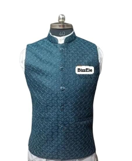 Regal Charm Men’s Poly Silk Self-Design Ethnic Jacket