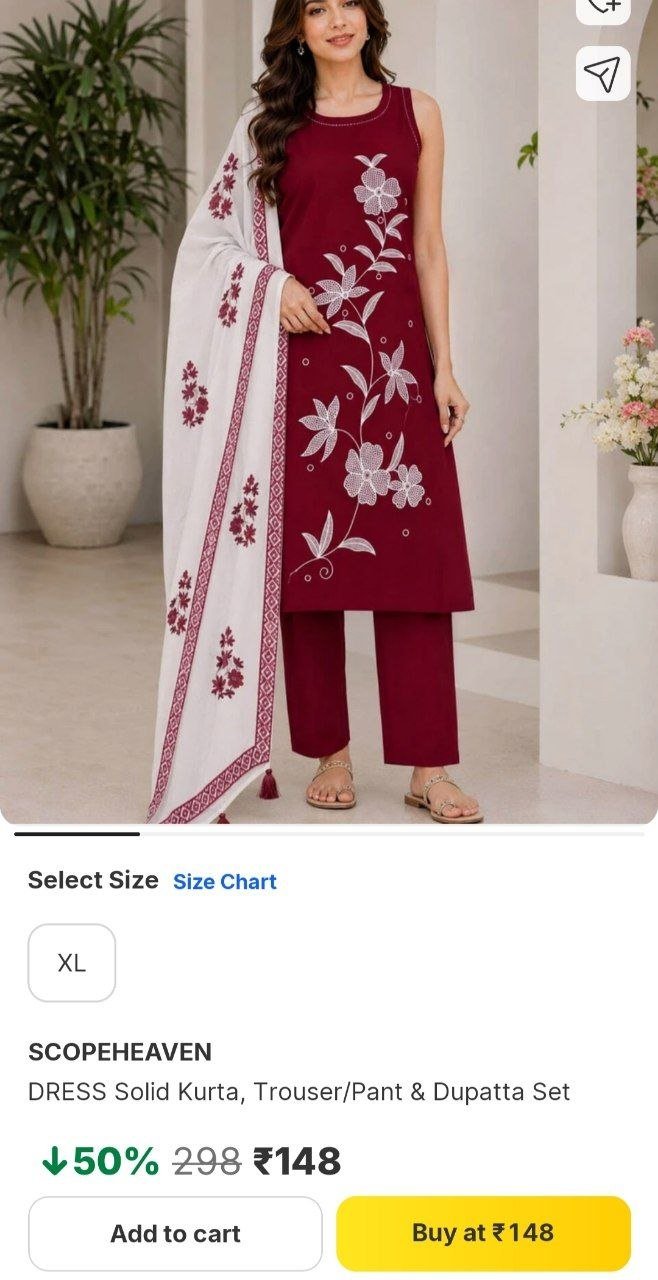 SCOPEHEAVEN Solid Kurta, Trouser/Pant & Dupatta Set - Buy SCOPEHEAVEN Solid Kurta, Trouser/Pant & Dupatta Set Online at Best Prices in India | Flipkart.com