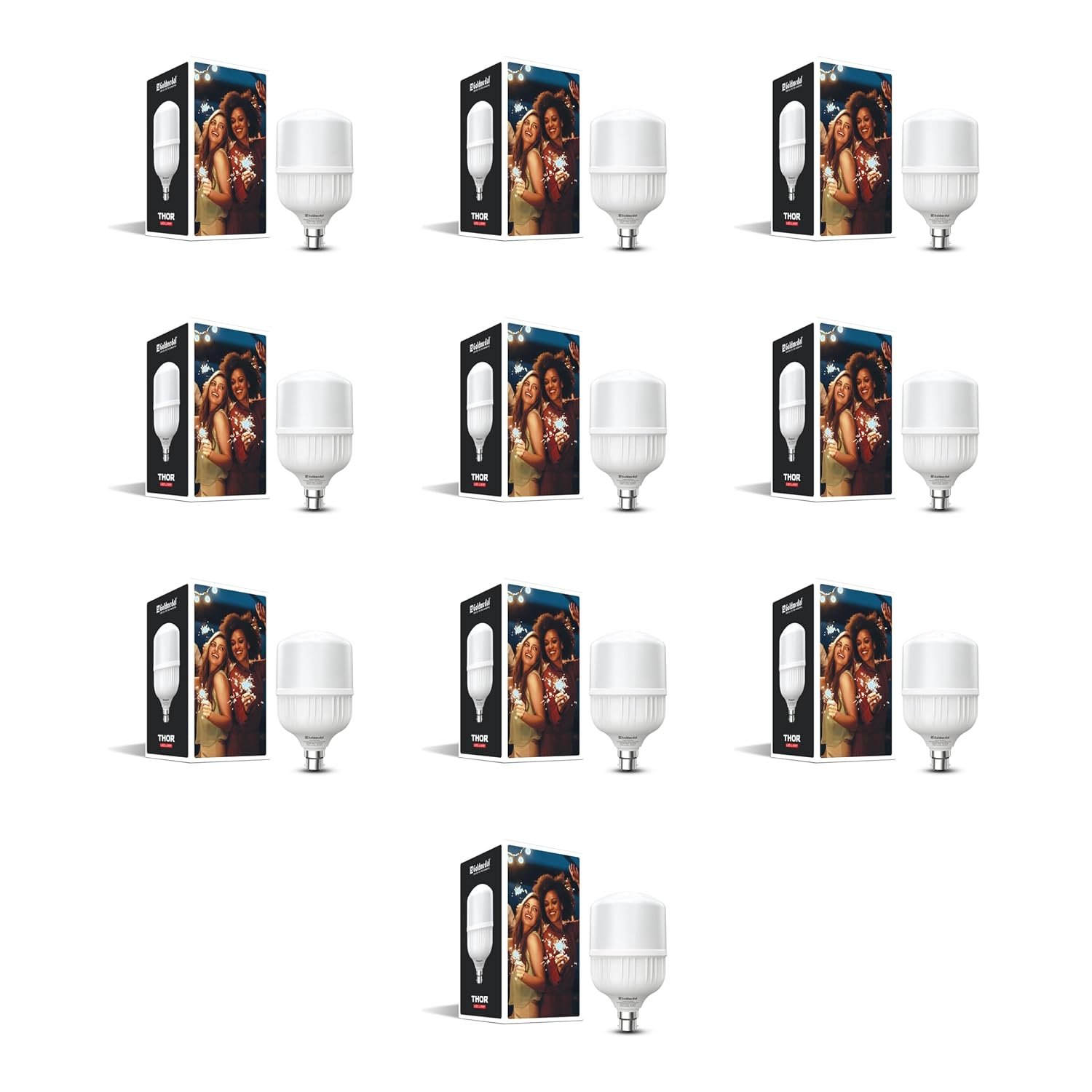 Goldmedal Thor 30W B22 Base LED Bulb For Home & Office | Energy Efficient | 230 Degree Light Coverage | Surge Protection up to 4KV | Rated Life 15000 Hrs |Cool Daylight (6500K) |Pack of 10