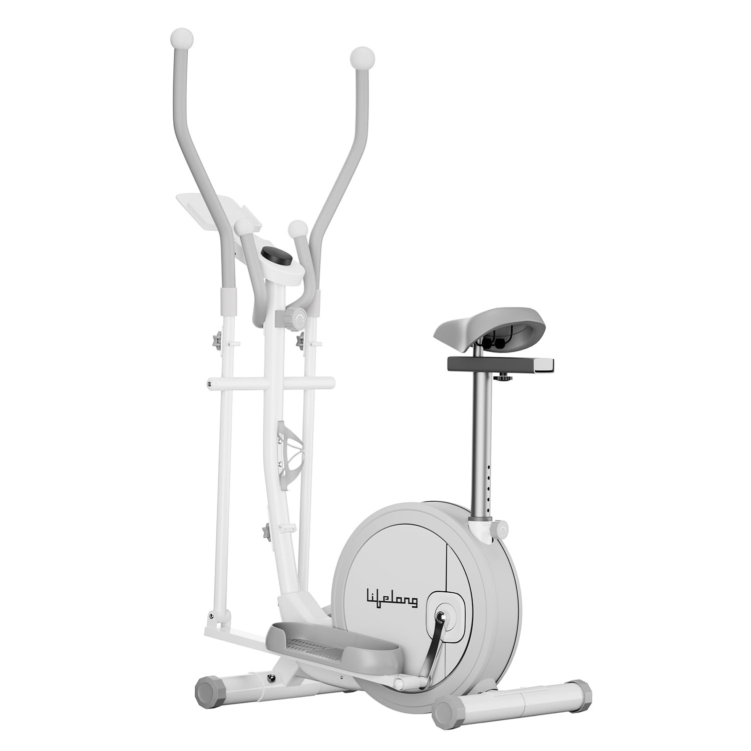 Lifelong Elliptical Cross Trainer Bike for Home Use | Cycling Machine | Exercise Machine with Touch LED Screen Display, Adjustable Seat |6kg Flywheel|Magnetic Adjustable Resistance & iPad Holder-w