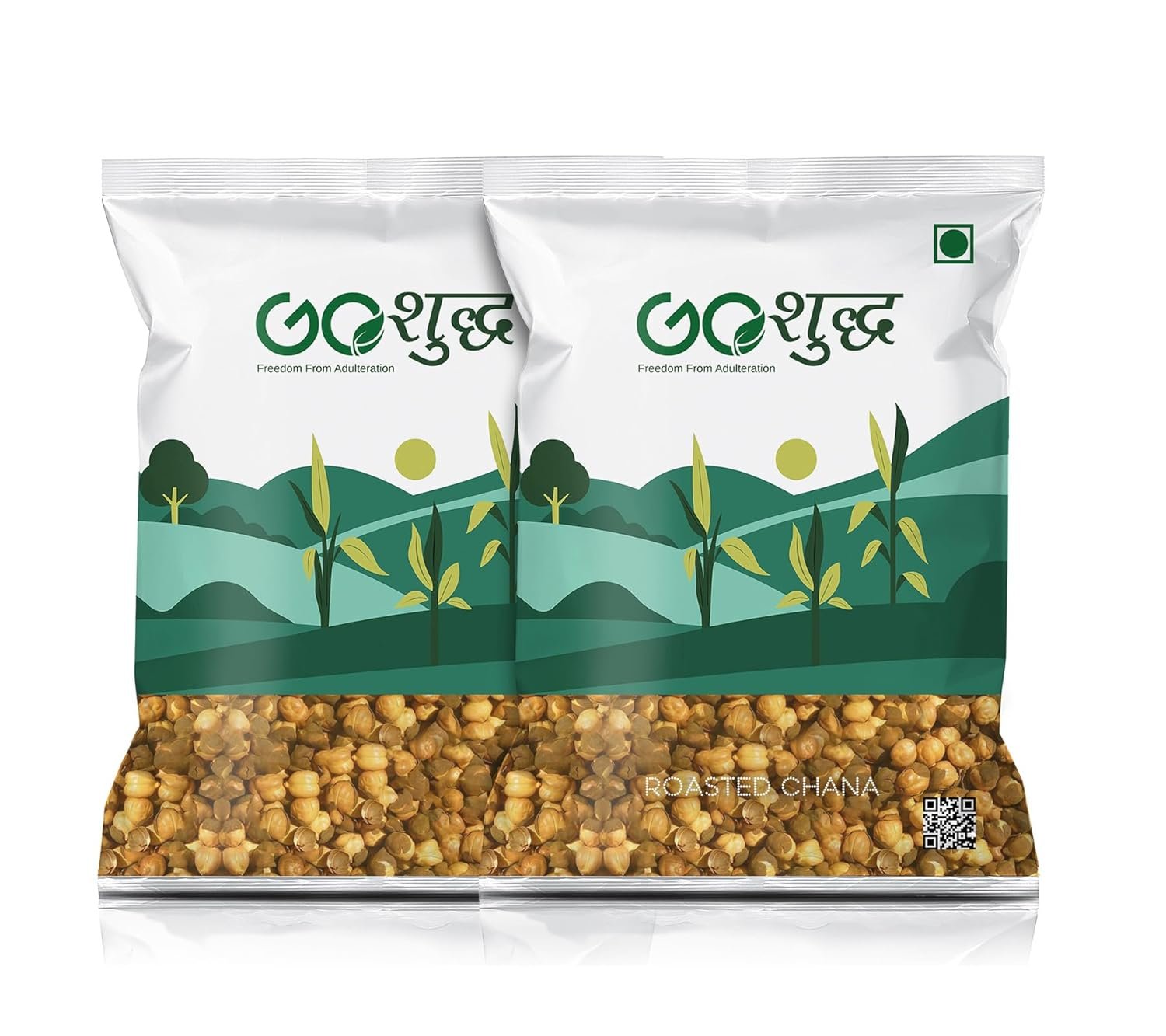 Goshudh Bhuna Chana 1 kg (500g Each Pack of 2) | Roasted Chana (Chana Whole with skin)