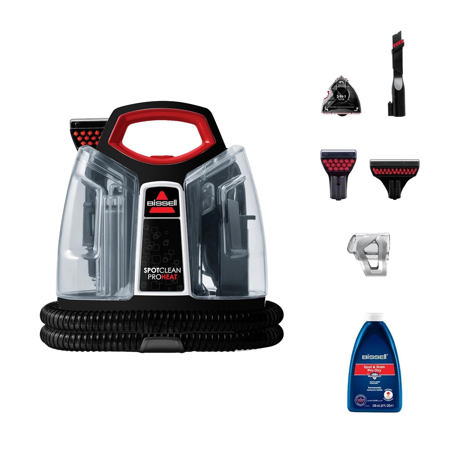BISSELL® Portable Wet & Dry Vacuum Cleaner|Heatwave Technology removes Curry & Tough Stains|Deep Cleans Carpet, Sofa, Curtains, Mattress, Refreshes Garments|2 Yrs Warranty|Cleaning Formula inc