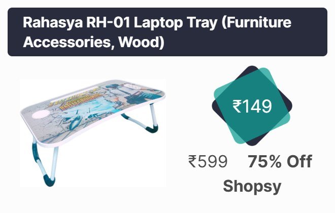 Rahasya RH-01 Laptop Tray Price in India - Buy Rahasya RH-01 Laptop Tray online at Shopsy.in