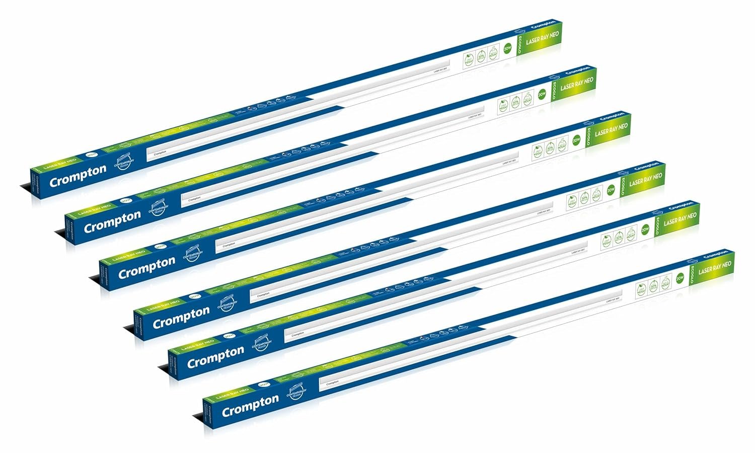 Crompton Laser Ray Neo 20W LED Batten (Warm White) - Pack of 6