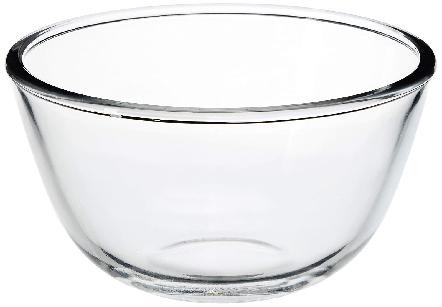 Amazon Brand - Solimo Mixing/Serving Borosilicate Glass Solid Bowl Set (3 pieces, 1600ml, 1100ml, 550ml), Transparent