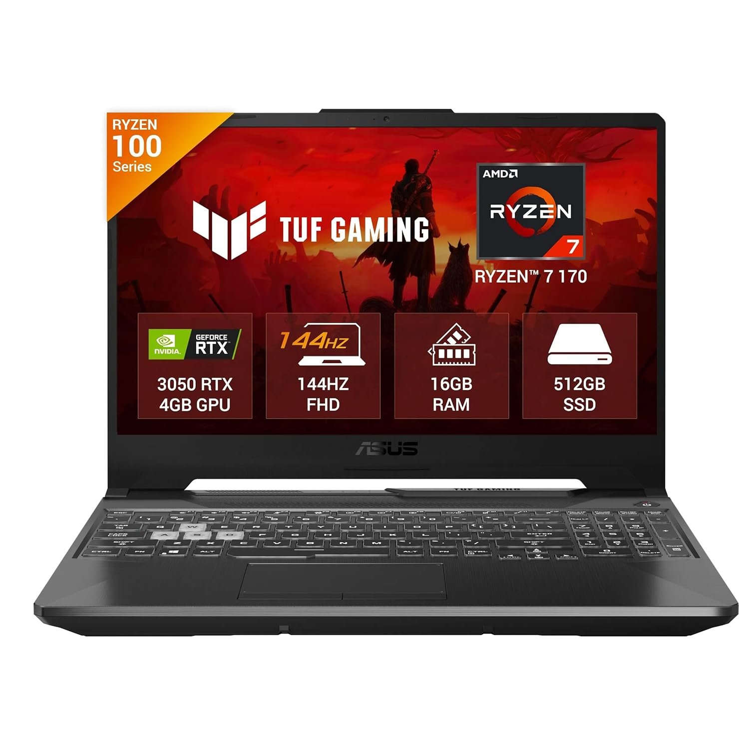 ASUS TUF A15 (2026), AMD Ryzen 7 170,RTX 3050-4GB,16GB RAM (Upgradeable),512GB SSD,FHD, 15.6"(39.6 cm),Windows 11,M365 Basic(1 Year),Office 2024, Graphite Black, 2.3 Kg, FA506NCQ-HN007WS,Gaming La