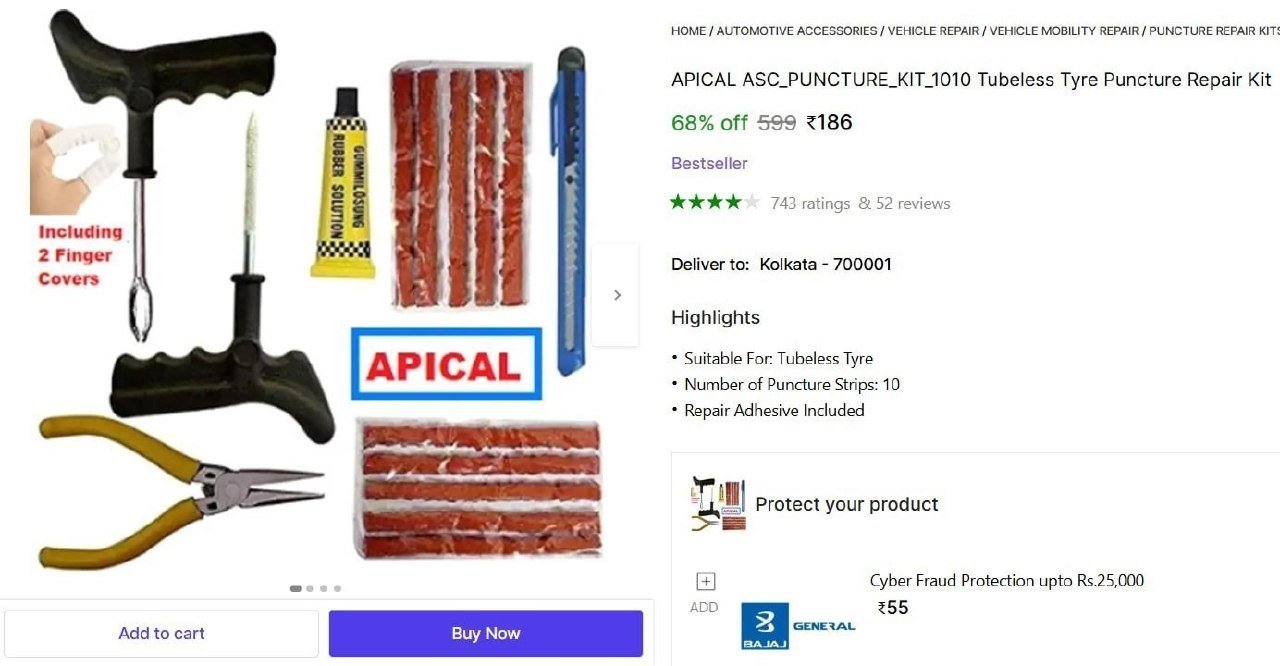FKOK (Pack of 20 Puncher Strips) Tool Set for Bike & Car Tubeless Tyre Puncture Repair Kit Price in India - Buy FKOK (Pack of 20 Puncher Strips) Tool Set for Bike & Car Tubeless Tyre Puncture 