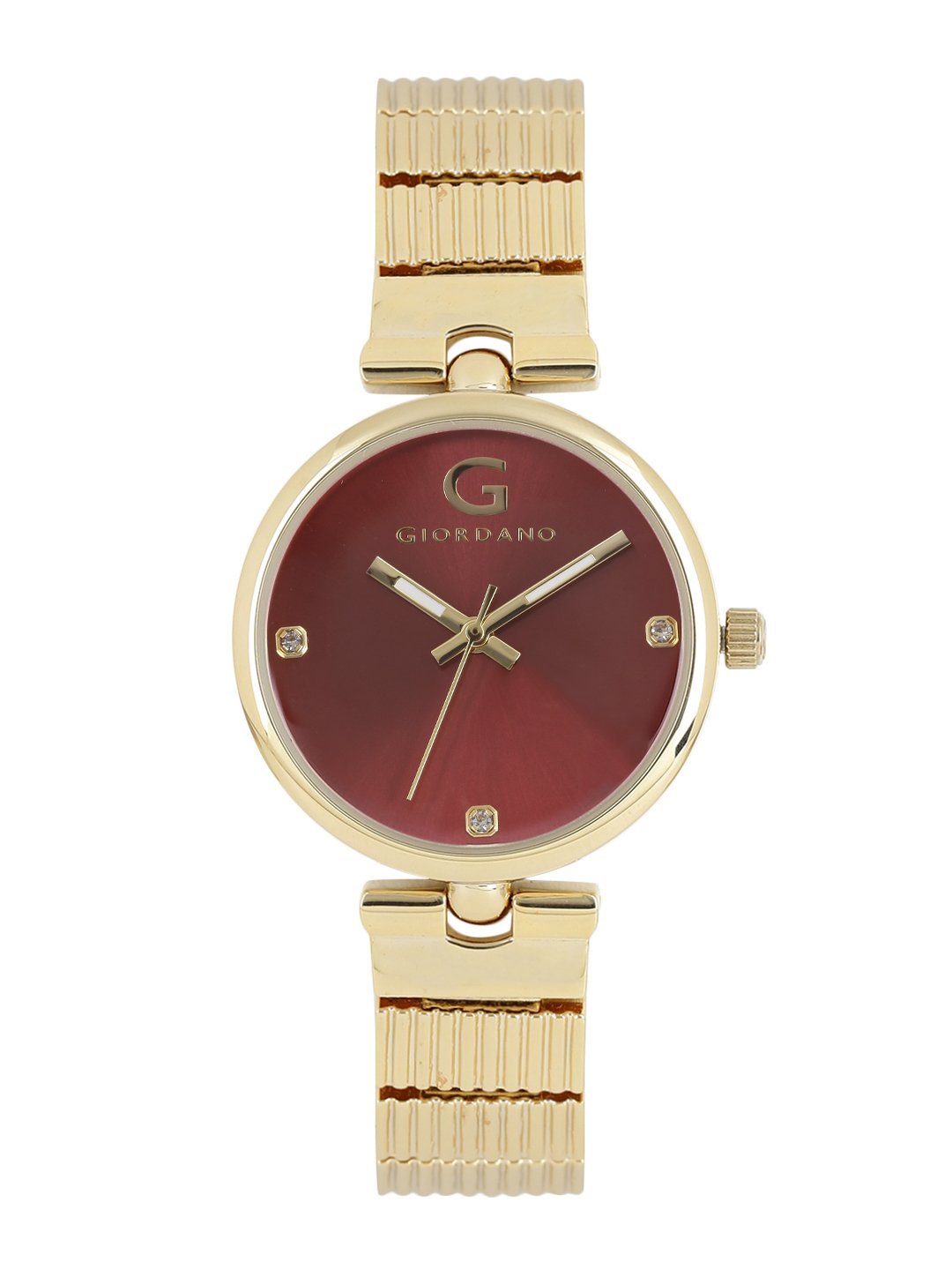Giordano Analog Watch for Women with Crystal Studded Dial and Unique Designed Metal Strap Ladies Wrist Watch Gift for Women A2058