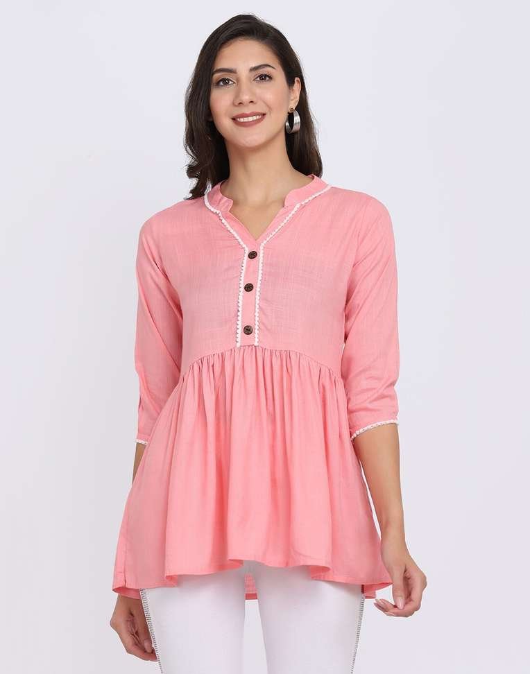hanumntra casual lace women pink top