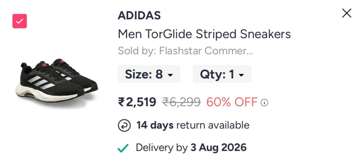 Buy ADIDAS Men TorGlide Striped Sneakers -  - Footwear for Men