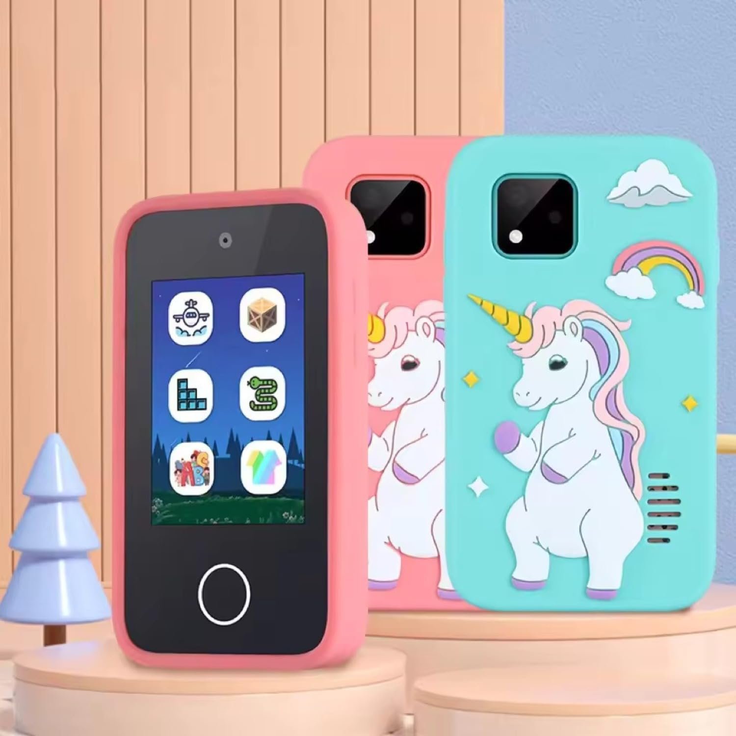 Mini Kids Small Smartphone Toy with Games : Dual Cameram Kids, Touch Screen, Multiple Games Mode, Small Smart Phone for Fun and Learning Blue