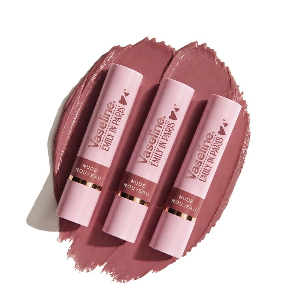 Vaseline Nude Nouveau Emily in Paris Limited Edition Nude Tinted Lip Balm Stick 3g (Pack of 3)