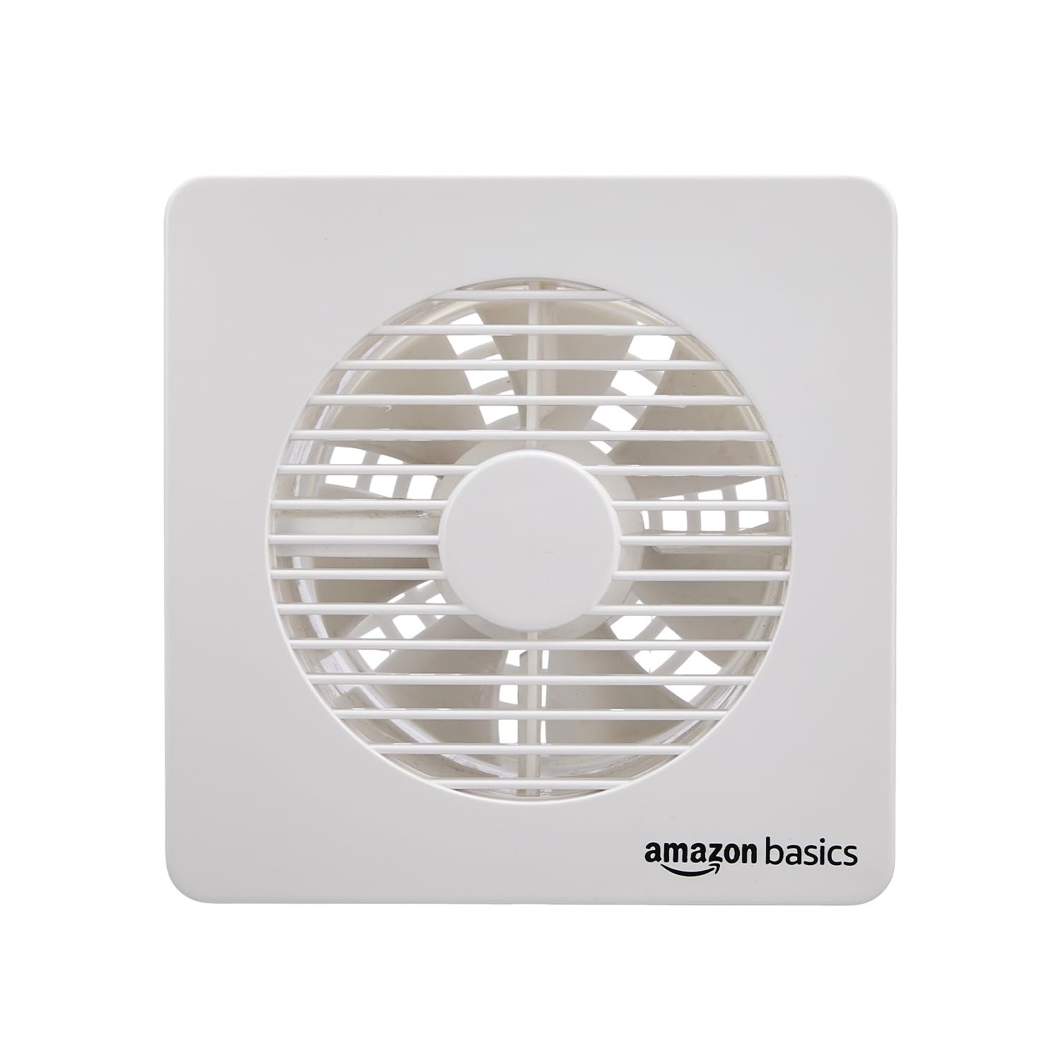 Amazon Basics Axial 6'' Fan | 22W | 7 Blades | 135 mm Sweep | 7.5 dB Low Noise | Window Mount | Wall Switch Control | White Plastic Body