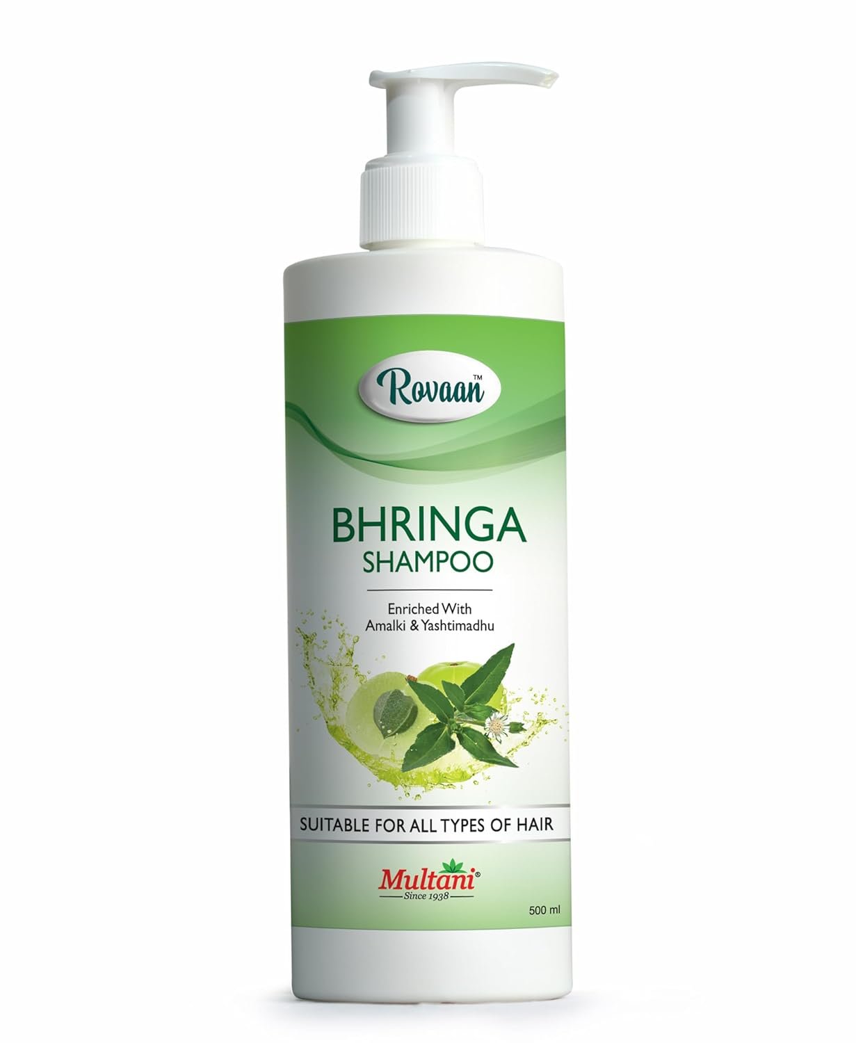 Rovaan Bhringa Shampoo (500 ml) | for Controlling Dandruff & Hair fall | Shampoo for Reducing Scalp Irritation | Strengthen Hair Follicles |Suitable for All Hair Types