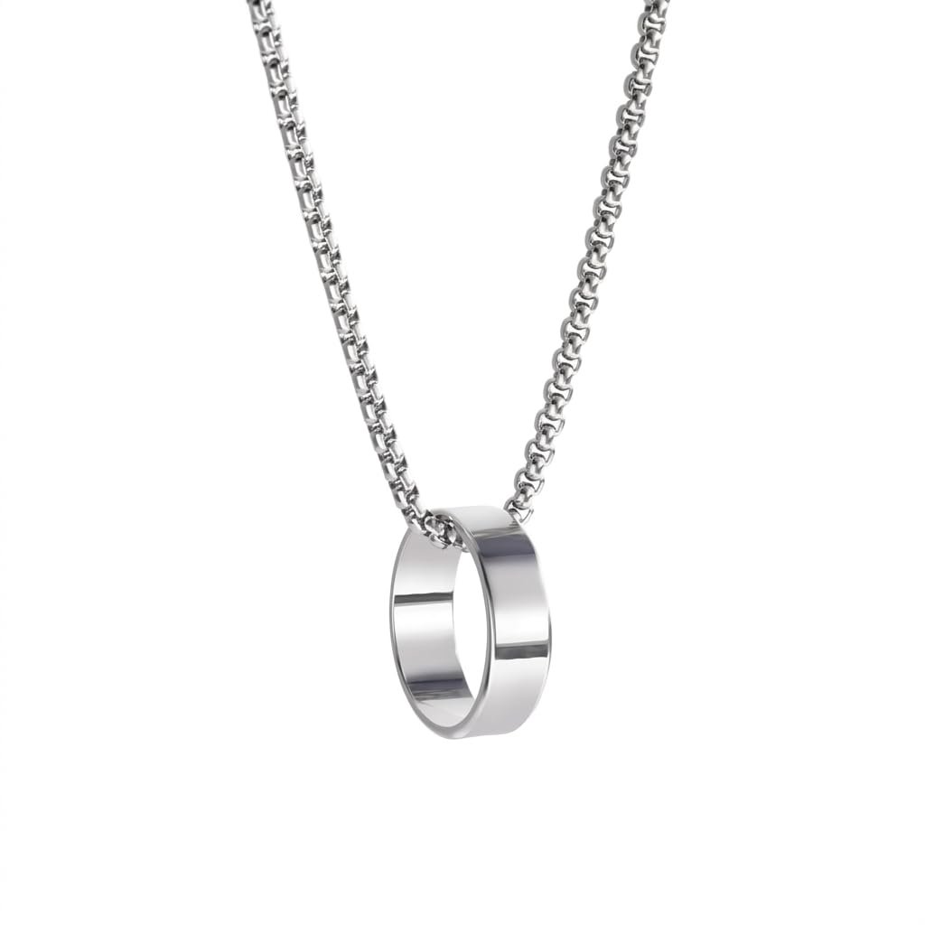 SALTY ALPHA Anti Tarnish Stainless Steel Promise Ring Locket Neck Chain for Men | Stylish Pendant Necklace | Jewellery Accessories for Boys | Minimal Jewelry | Gifts for Boyfriend & Husband | Gift