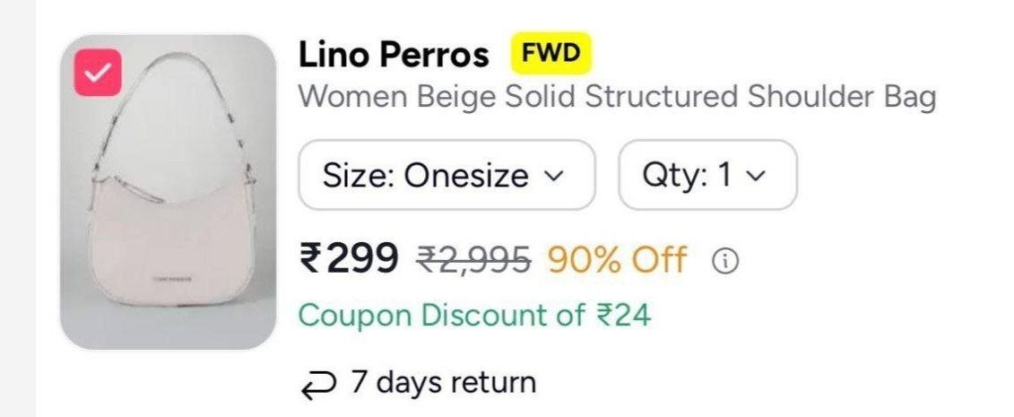 Buy Lino Perros Women Beige Solid Structured Shoulder Bag -  - Accessories for Women