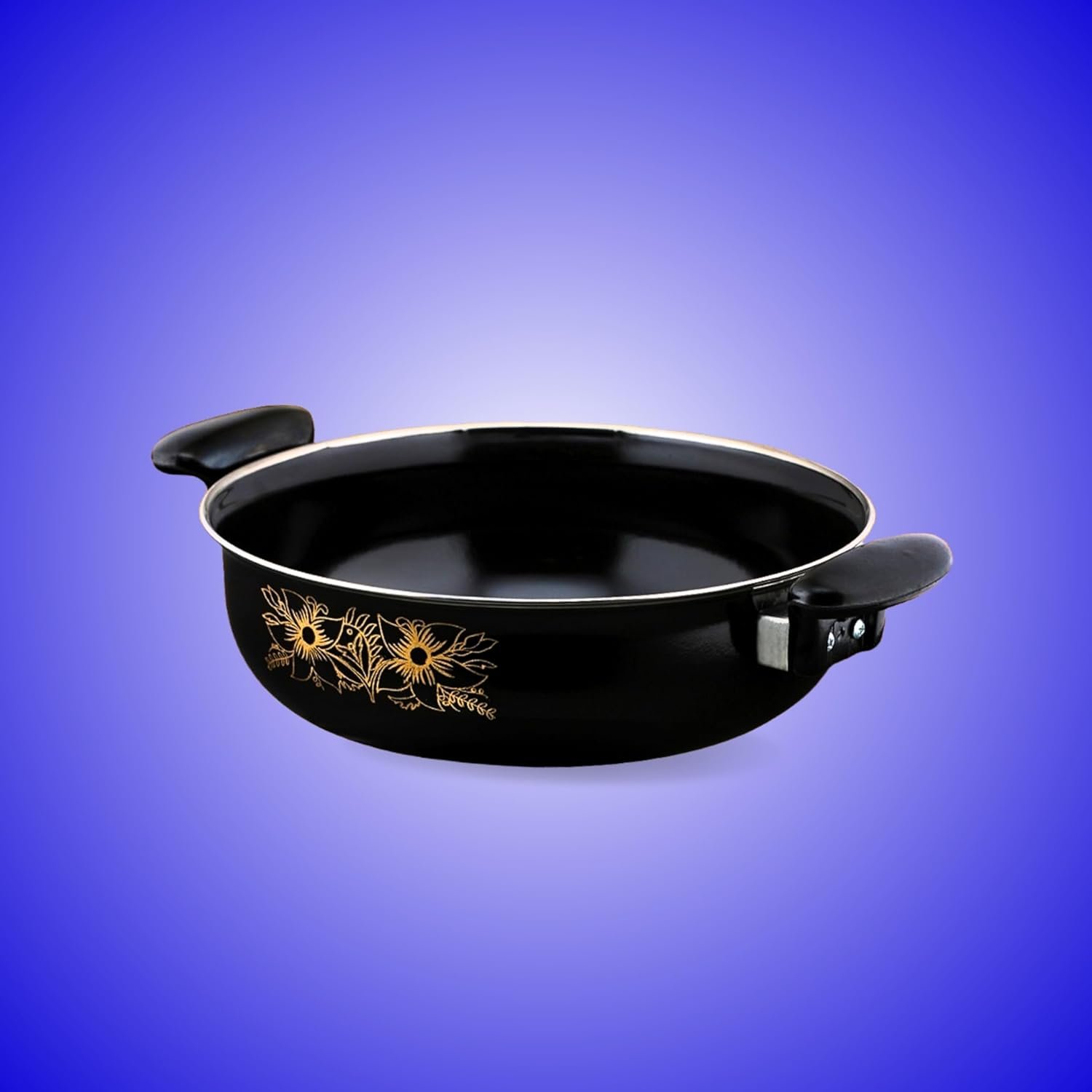 Induction Bottom Non-Stick Kadhai (3.5 L) -6- Durable Quality Iron Kadhai 27 cm Diameter 3.5 L Capacity (Iron, Non-Stick, Induction Bottom) HATHI-KR-6