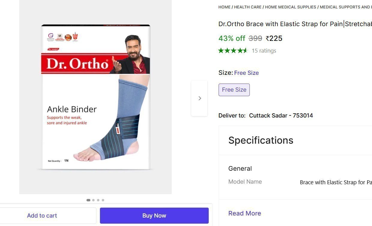 Dr.Ortho Brace with Elastic Strap for Pain|Stretchable Binder Ankle Support Price in India - Buy Dr.Ortho Brace with Elastic Strap for Pain|Stretchable Binder Ankle Support online at Shopsy.in