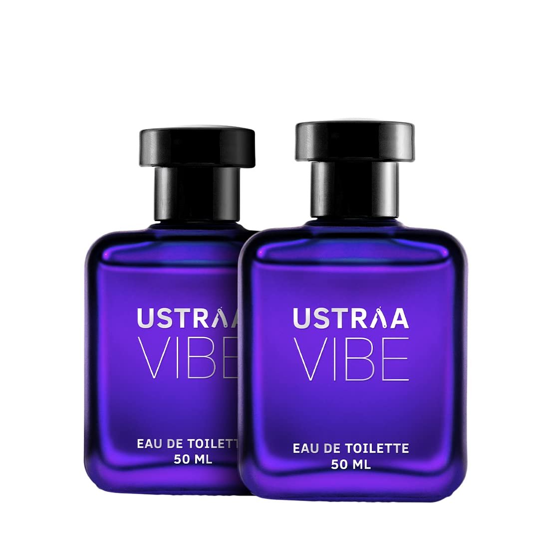Ustraa Vibe EDT Perfume For Men, 2x50ml Long-Lasting Masculine Liquid Fragrance, Intense Woody, Citrusy Notes With Sweet Fragrance For All Occasions (Set Of 2)