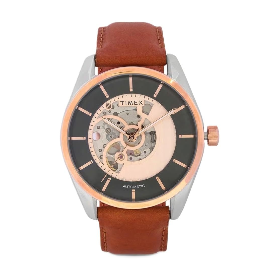TIMEX Round 44mm Black Dial Automatic Men Watch - TWEG17503