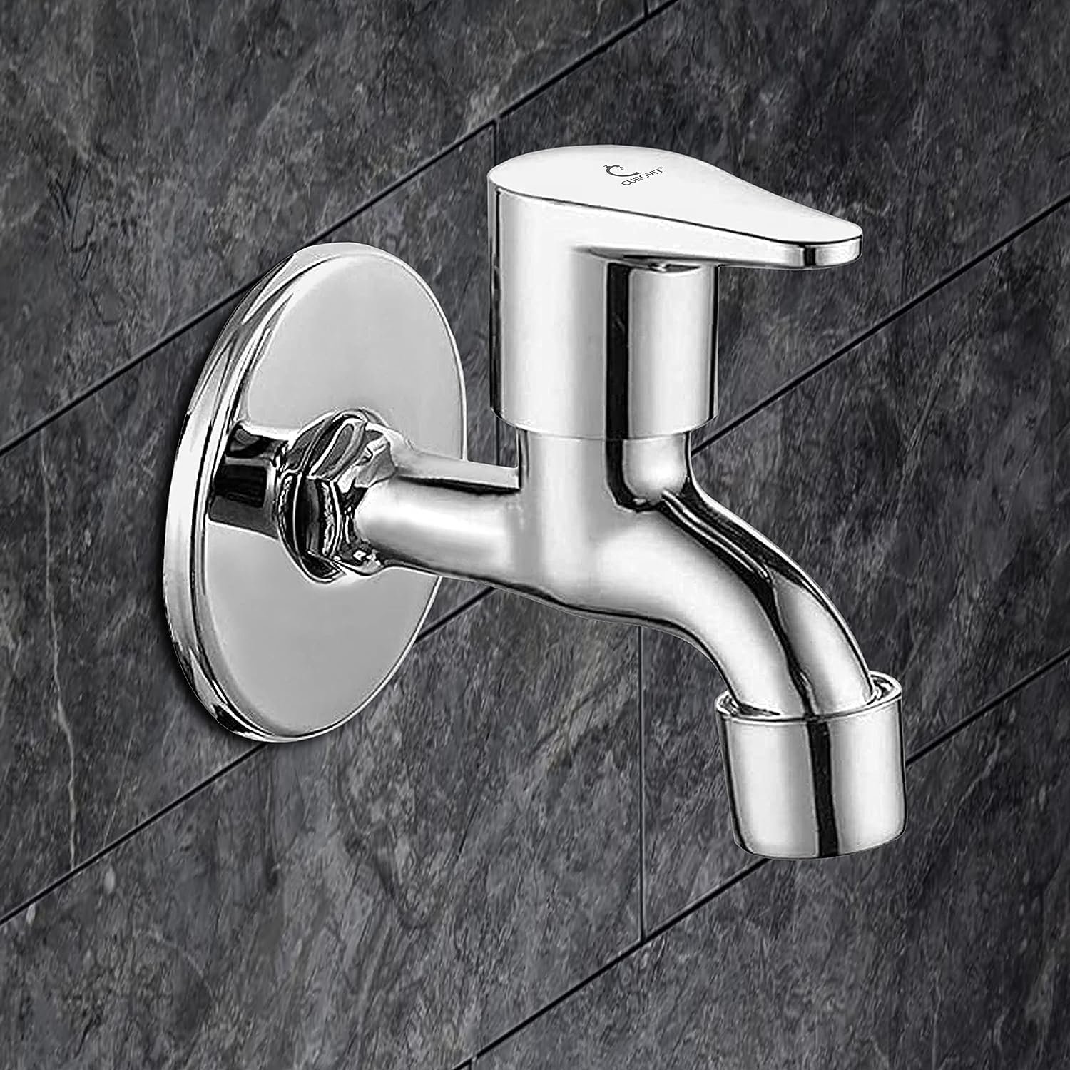 COSSIMO Stainless Steel Bib Cock Tap Bathroom Faucet, Single Handle, Chrome Finish