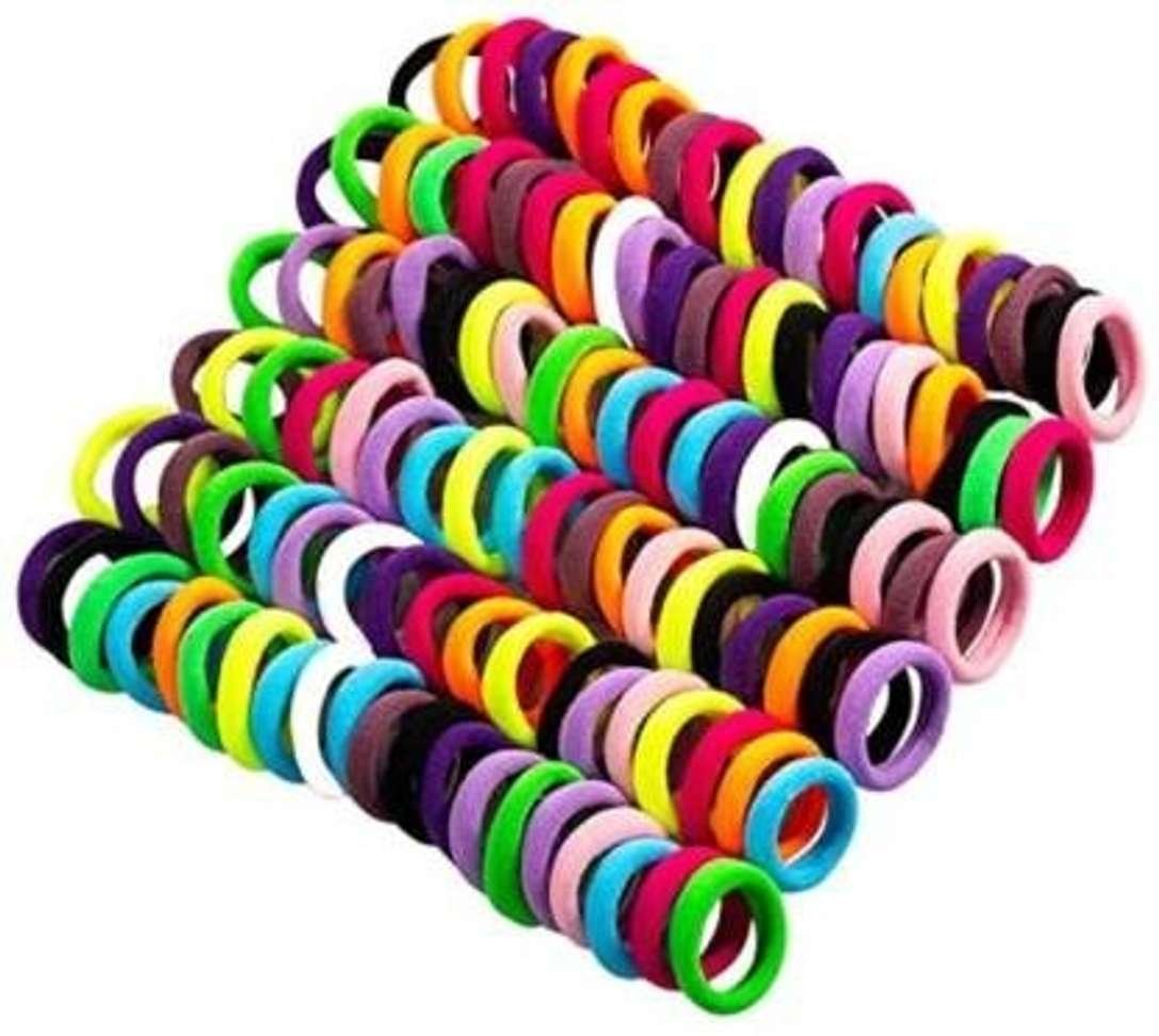 100pcs multicolor hair elastic band women girls rubber