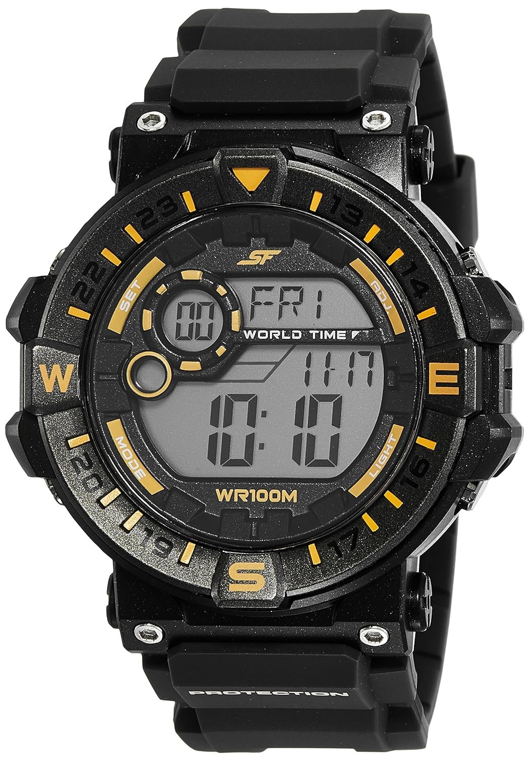 SF Digital Dial Plastic Strap Watch for Men-NM77061PP02