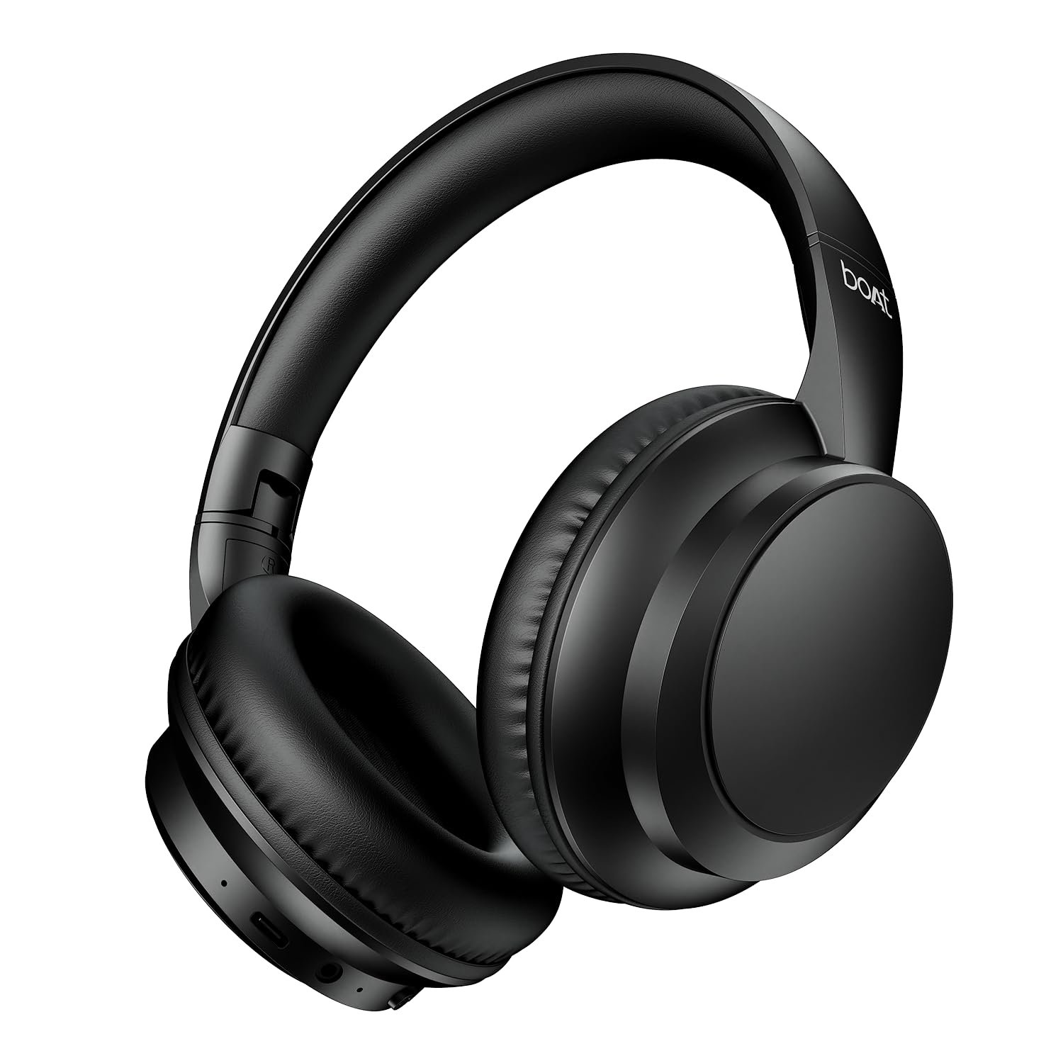 boAt Rockerz 371, 40mm Drivers, 50hrs Battery, 60ms Low Latency, ENx Tech, BT v5.4, Foldable Cups, Voice Assistant, Bluetooth Headphones, Wireless Headphone with Mic (Black Sabre)