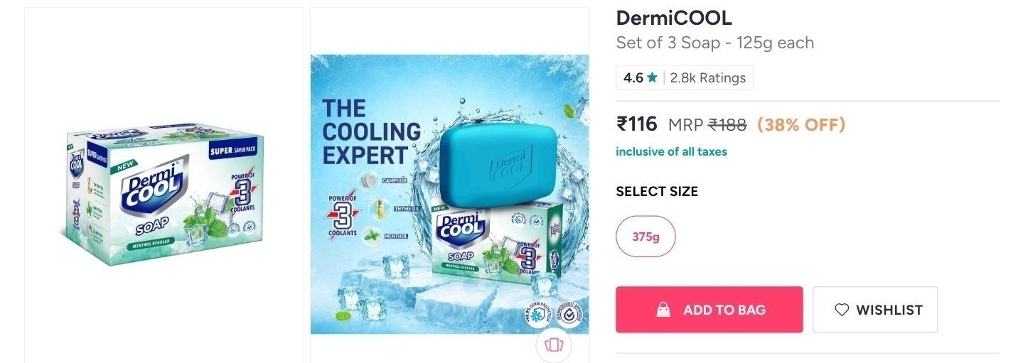 Buy DermiCOOL Set Of 3 Soap   125g Each -  - Personal Care for Unisex