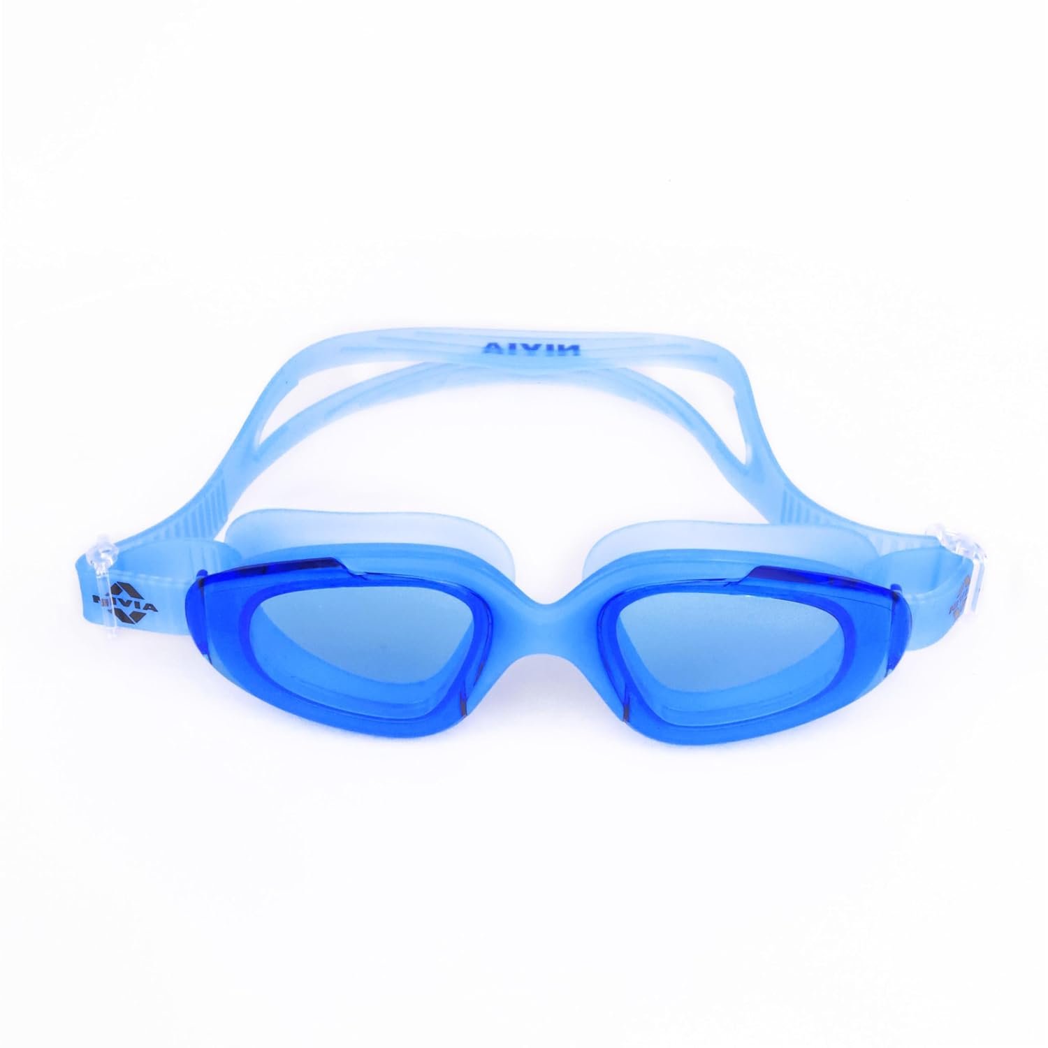 Nivia Visor Swimming Goggles for Adults, Anti Fog Goggles for Men, Polycarbonate Clear Glass, Silicon Strap, UV Protection, Comfort Fit, Training Swim Goggles for Men & Women - Blue
