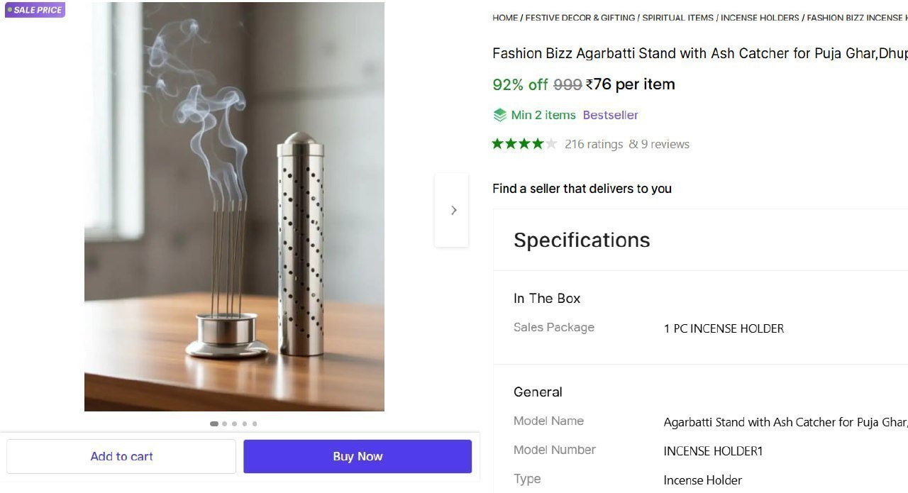 Fashion Bizz Agarbatti Stand with Ash Catcher for Puja Ghar,Dhupbatti Stand For Home,Office Steel Incense Holder Price in India - Buy Fashion Bizz Agarbatti Stand with Ash Catcher for Puja Ghar,Dhupba