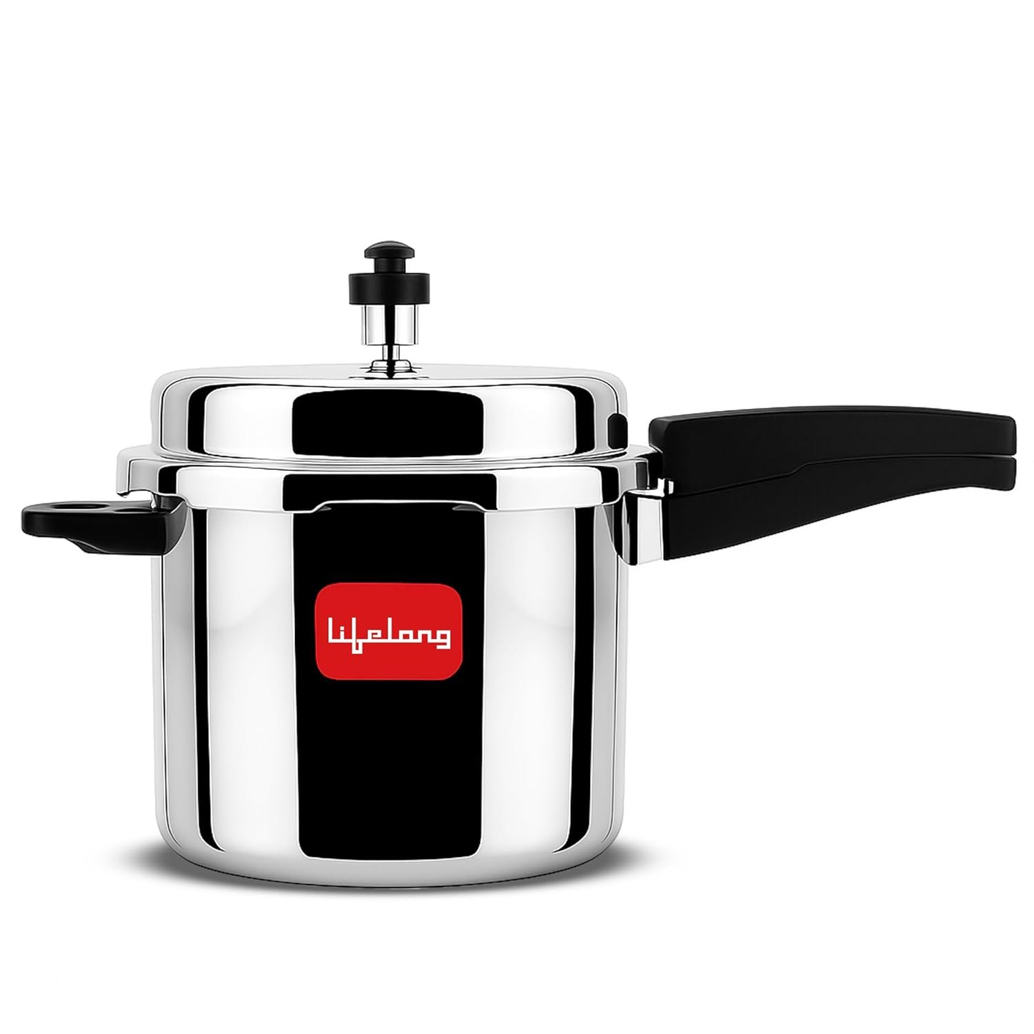 Lifelong Stainless Steel Pressure Cooker 5Liters | Induction & Gas Stove Compatible with Outer Lid, ISI Certified & Lock System |Safe & Durable Kitchen Essential with 5 Years Warranty (Sil